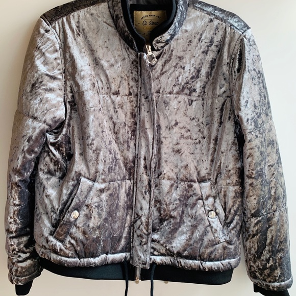 Ci Sono Silver Jacket Coat Women Size L - Picture 3 of 5